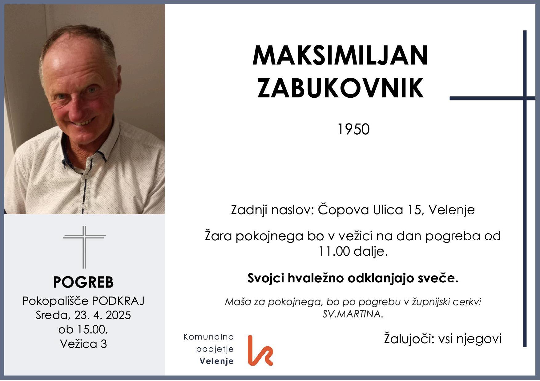 Zabukovnik Maksimiljan 19501