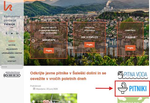 zajem zaslona pitniki